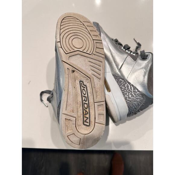 Nike Air Jordan 3 Youth Size Retro Premium HC GG Chrome Tin Man Cool Grey - Picture 6 of 7